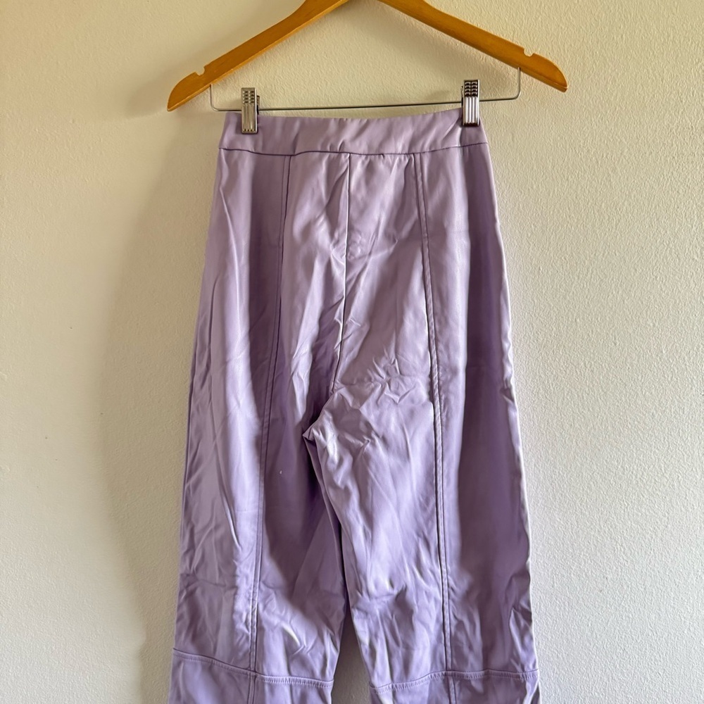 4th & Reckless Tropez Faux Leather Lilac Trouser Pants size XS - Picture 11 of 12